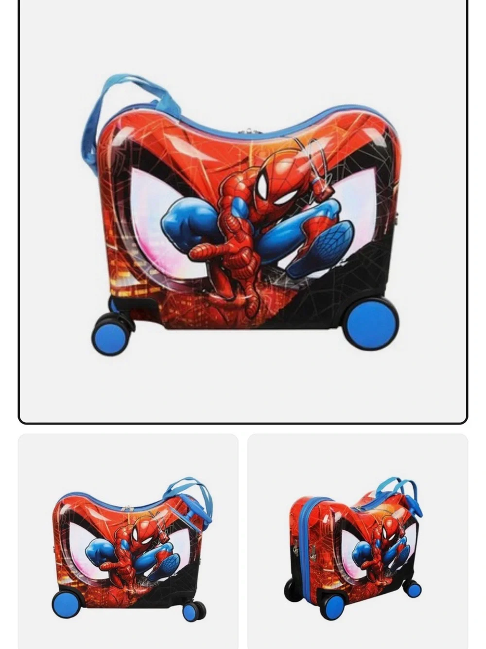 Ride on Spider-Man Red & Blue Kids Ride-On Suitcase with Wheels and Handle